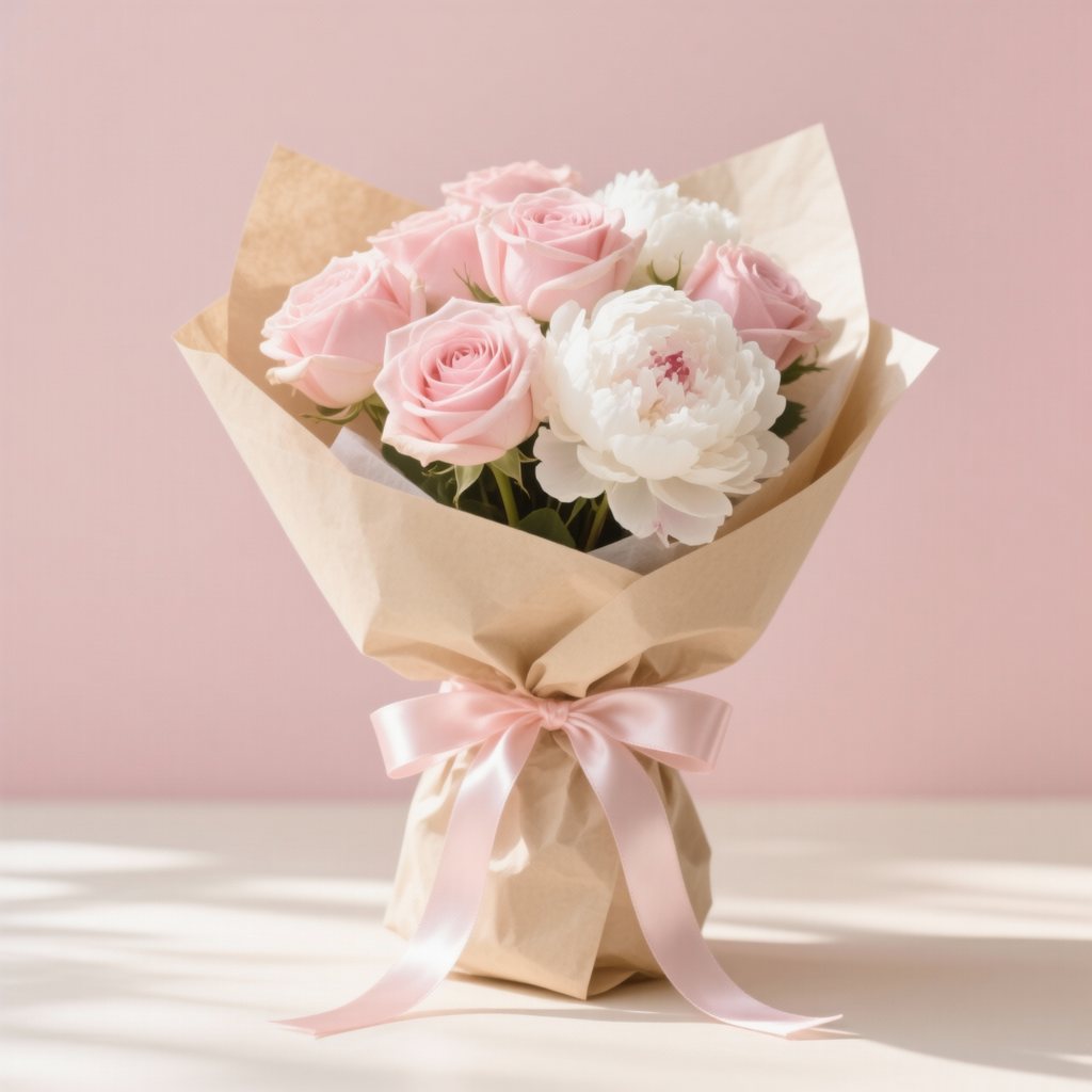 Rose and peony bouquet